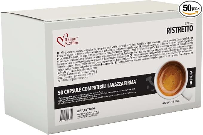ITALIAN COFFEE FOR ESPRESSO LOVERS espresso capsules compatible with RIVO machines (Ristretto, 50)