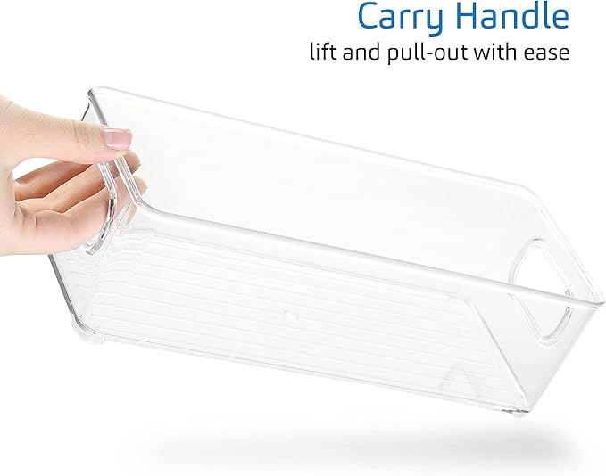 STORAGEBUD Fridge Organizer - 2 Pieces Refrigerator Organizer Bins - Pantry Organization and Storage for Fridge & Refrigerator- BPA Free Freezer Organizer Bins