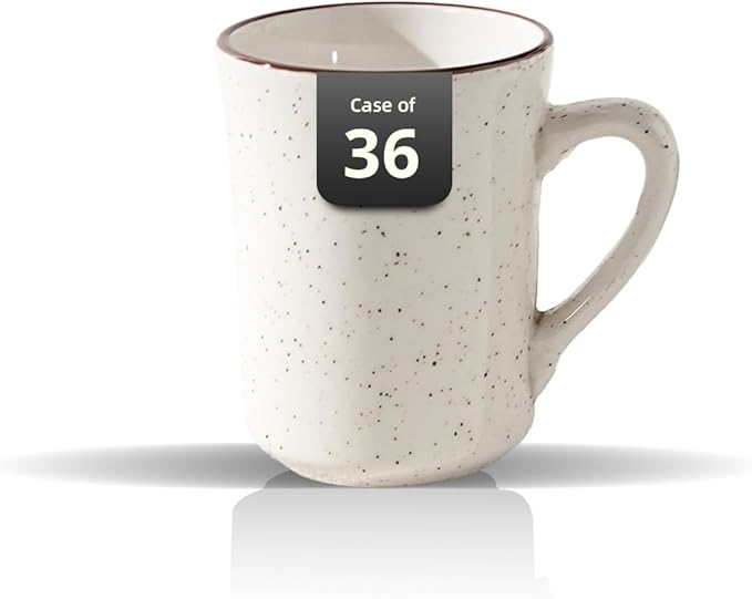 Stoneware Narrow Rim Commercial Grade Dinnerware (Brown Speckle, Cup 7oz)