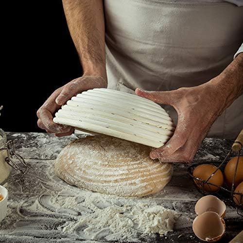 9 inch Round Banneton Bread Proofing Basket Liner SUGUS HOUSE Brotform Dough Rising Baking Bowl Dough Gifts for Bakers Proving Baskets for Sourdough