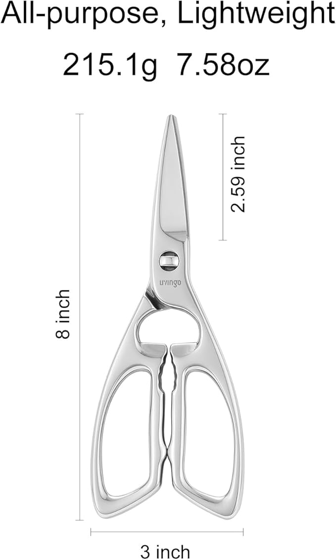 LIVINGO Heavy Duty Kitchen Scissors - Multi-function Dishwasher Safe Stainless Steel Forged Come Apart Utility Shears All Purpose for Cutting Food, Meat, Poultry, Vegetable, Nutcracker