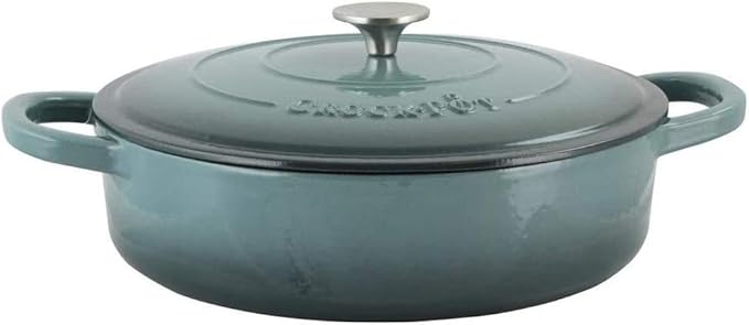 Crock-Pot Crock Pot Artisan Enameled Cast Iron Braiser W/Lid, 5 Quart, Slate Gray