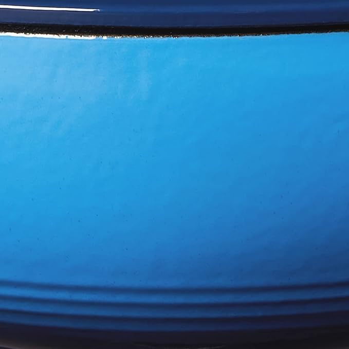 Lodge 3 Quart Enameled Cast Iron Dutch Oven with Lid – Dual Handles – Oven Safe up to 500° F or on Stovetop - Use to Marinate, Cook, Bake, Refrigerate and Serve – Caribbean Blue
