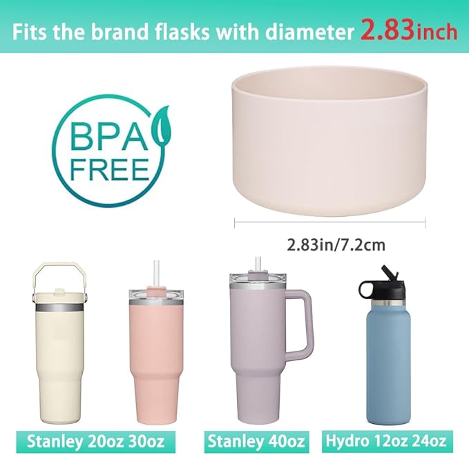 WK IEASON 2 Pcs Tumbler Bottom Protector Boot for Stanley Quencher Adventure 40oz & Stanley IceFlow 20oz 30oz, Stealth Landing-2.83inch Bottom Diameter