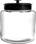 Anchor Hocking Montana 1.5 Gallon Glass Jar with Lid, Black Metal Lid