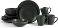 Stone Lain Grao Stoneware 16-Piece Dinnerware Set, Green