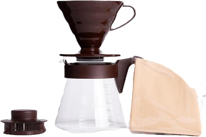 Hario V60 Pour Over Coffee Starter Set, Size 02, Brown