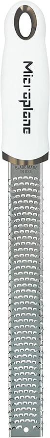 Microplane Premium Classic Citrus Zester Tool and Parmesan Cheese Grater - White