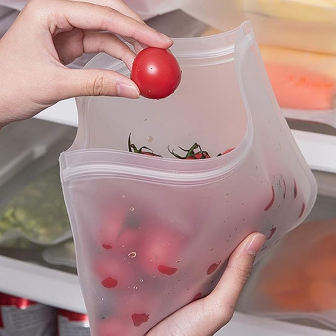 RLAVBL Gallon Freezer Bags Reusable Food Storage Bags for Vegetable, Liquid, Snack, Meat, Sandwich, 11.02x10.63 Inch, 10 Pack