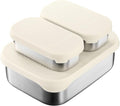 Leak proof Stainless Steel Lunch Box containers | Stainless Steel bento box | Sandwich ,snacks Food Storage with divider compartment |Steel Tupperware | Meal prep| Snack |Metal lunch box|Vanilla