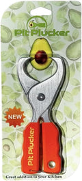 Pit Plucker Avocado Tool, Kitchen Utensil with Hinged Handles, Wedge-Shaped Jaws for Pit Removal (Orange)