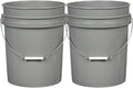House Naturals 5 Gallon Premium HPDE Plastic Bucket - Made in USA Food Grade Storage Container, BPA Free All Purpose Pail (2, Gray)