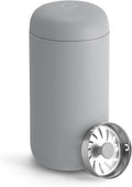 Fellow 12 oz Carter Move Travel Mug - Vacuum-Insulated Stainless Steel Travel Coffee Mug - Coffee Tumbler with Ceramic Interior and Splash Guard - Matte Grey