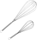 Whisks for Cooking Set, Stainless Steel Wisker for Baking, Blending, Rust-Proof Balloon Wire Whisker Egg Whisk Hand Mixers (8 in + 12 in, 2)