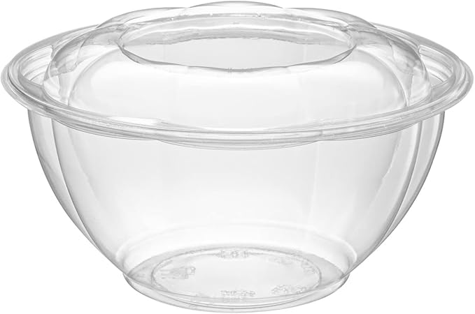 Comfy Package [32 oz. - 50 Count] Clear Plastic Salad Bowls with Lids, Disposable Salad Containers for Lunch - Perfect for Takeout, Salads, and Meal Prep