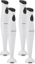 Elite Gourmet EHB-2425X Electric Immersion Hand Blender, Mixer, Chopper, 1-Touch Control Multi Purpose Electric Immersion Stick, Mixer, Chopper, 150 Watts, For Soups, Sauces, Baby Food, White