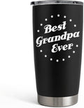 SANDJEST Tumbler Best Grandpa Ever Gift Set for Papa, Grandfather - 20oz Insulated Travel Mug - Great Christmas Father's Day, Birthday, Christmas Gifts (Black - Grandpa)