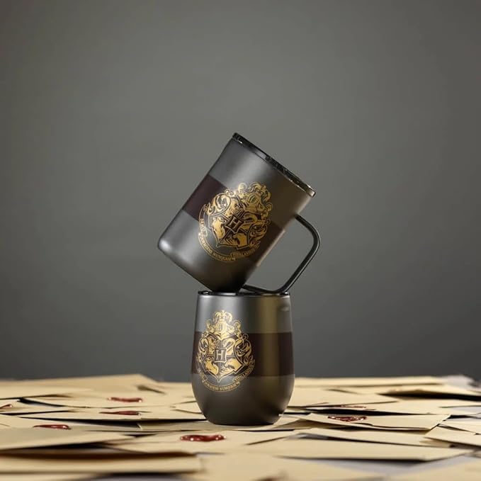 Corkcicle Harry Potter Coffee Mug - Stainless Steel Insulated Cup With Lid For Tea & Coffee - Non-Slip Silicone Base - Durable Travel Mug - Dishwasher Safe - BPA Free - 16 oz - Hogwarts Crest