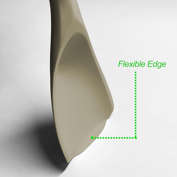 VOVOLY Cooking Spoon for Nonstick Cookingwares, Silicone Spoon Spoon for Mixing, Scoop, and Scrape, 11.4" -2 pack, Khaki