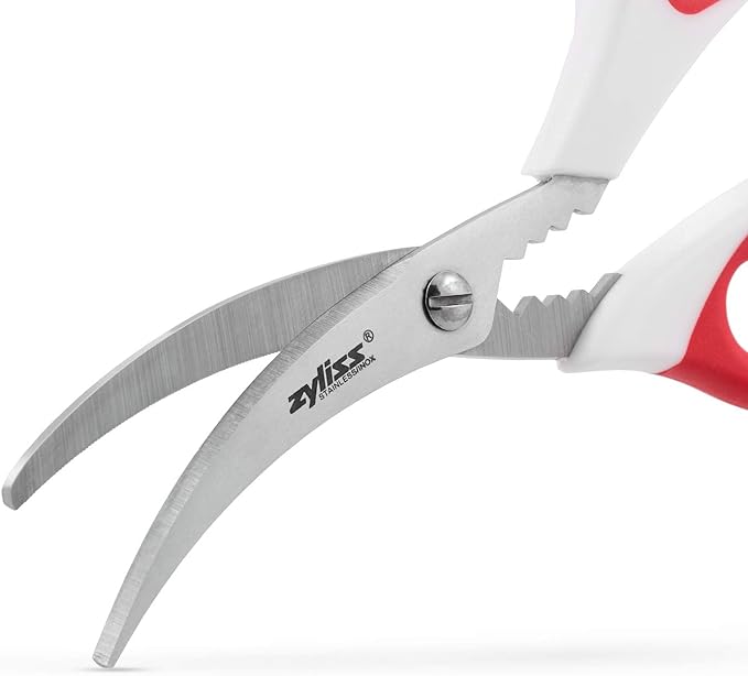 Zyliss Serrated Seafood Scissor & Shell Cracker – Heavy-Duty Dual-Use Tool for Lobster, Crab & Shellfish – Built-In Cracker Channel – Soft Touch Handle – Dishwasher Safe – 5-Year Guarantee
