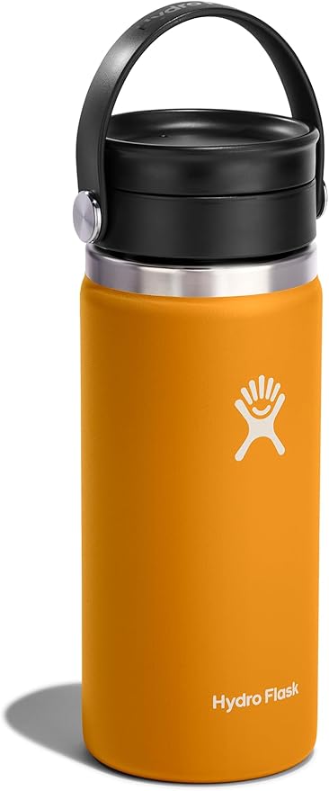 Hydro Flask Flex Sip Coffee Tumbler – Insulated Stainless Steel, Non Spill, Leak Proof Travel Coffee Cup 16 Oz Fossil Brown