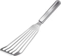 KSENDALO One-piece Fish Spatula Stainless Steel SUS304 - Thick Spatula with Flexible Thin Angled Blade Slotted Egg Flipper, Hollow Grip Metal Turner for Fish/Eggs/Omelettes, Dishwasher Safe