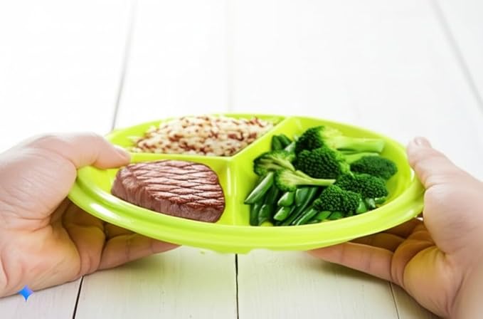 BNYD Portion Control Lunch Container with Lid – Travel Food Storage for Meal Prep, Bento Box Style, Divided Microwave Safe Dish (Set of 3)