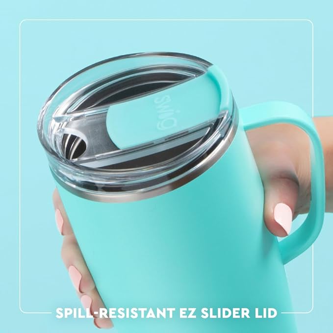 Swig Life 22oz Travel Mug, Insulated Tumbler with Handle and Lid, Travel Coffee Mug, Cup Holder Friendly, Stainless Steel 22 oz Tumbler, Reusable Insulated with Lid (Funky Chicken)