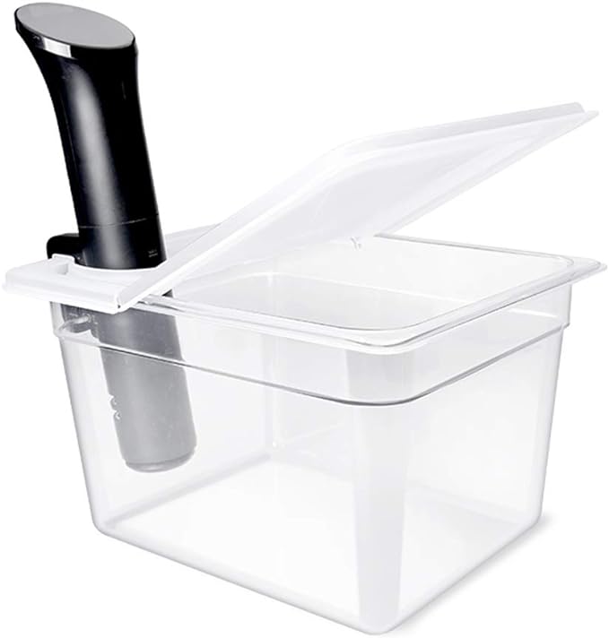 Everie Sous Vide Container 12 Quarts with Universal Collapsible Hinged Lid, Compatible with All Anova Models, Joule, Wancle, Instant Pot and Other Cookers, EVC-TY-PP