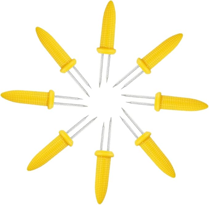 24 Pack Stainless Steel Corn Holders - Corn on the Grill & Cob Skewers for Home & BBQ Cooking