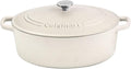 Cuisinart Chef's Classic Enameled Cast Iron Oval Covered Casserole (Matte Snow White, 7- Quart)