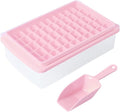 Ice Cube Tray with Lid and Bin for Freezer, Easy Release 55 Nugget Ice Tray with Cover, Storage Container, Scoop. Perfect Small Ice Cube Maker Tray & Mold. Flexable Durable Plastic, BPA Free