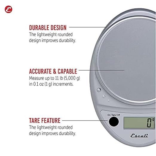 Escali Primo Kitchen and Bathroom Bundle - P115C Digital Kitchen Scale, Chrome, 11 Pound Capacity, and B180SB Slim Glass Bathroom Scale, Black, 400 Pound Capacity, Digital Display
