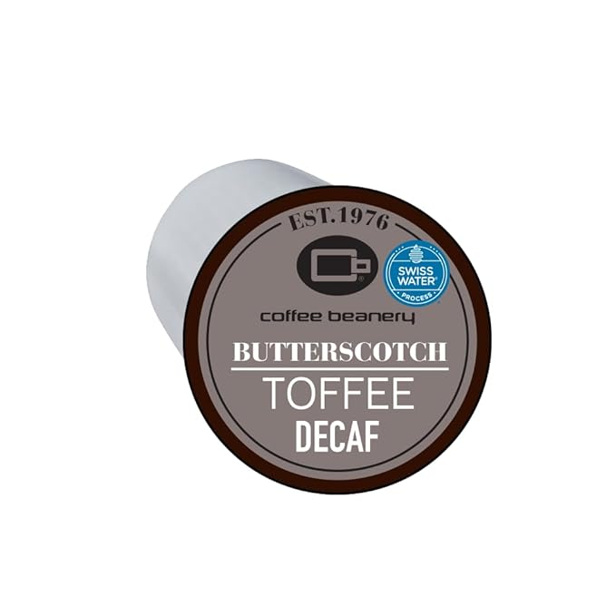 Butterscotch Toffee Decaf Coffee Pods by Coffee Beanery | 192ct Bulk Flavored Decaf Coffee Pods Medium Roast Coffee