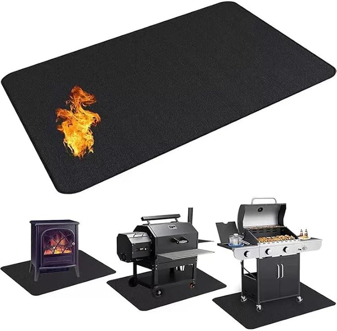 65 x 36 inch Under Grill Mats for Outdoor Grill, Double-Sided Fireproof Grill Pad, Waterproof Oil-Proof Grill Floor Pads Fire Pit Mat, Grill Pads for Outdoor Grill Cooking