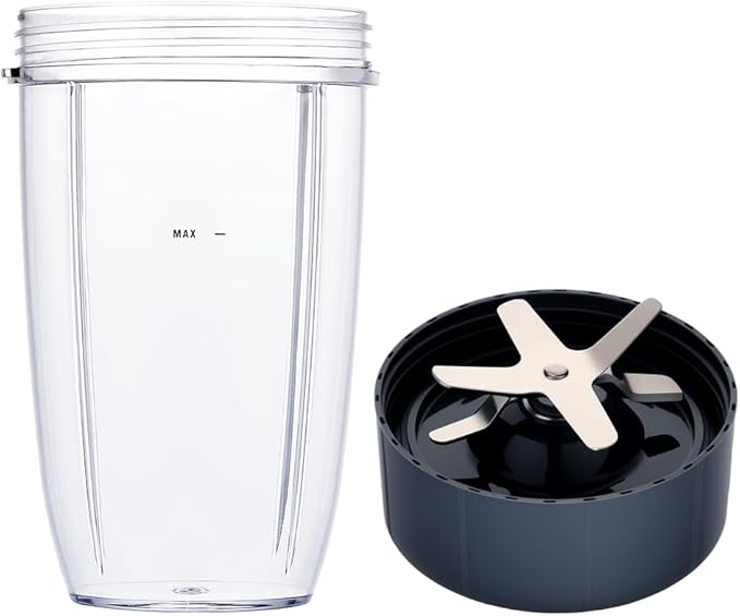 Upgrade Blender Cup and Blade Fit for Nutribullet 600w/900w, Replacement Parts 24oz Cup and Extractor Blade, Blender Accessories (2 Pcs)