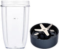 Upgrade Blender Cup and Blade Fit for Nutribullet 600w/900w, Replacement Parts 24oz Cup and Extractor Blade, Blender Accessories (2 Pcs)