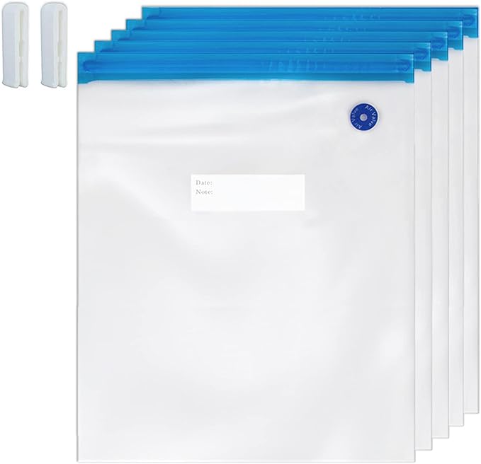 Sous Vide Bags Only Kit For Anova and Joule Cookers, 20 Extra Large Reusable BPA Free Food Vacuum Sealer Bags