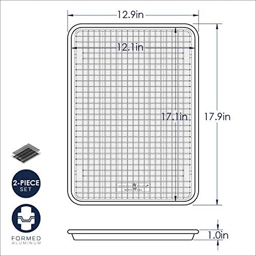 Nordic Ware Prism Half Sheet with Oven Safe Grid, 1 Pack, Natural