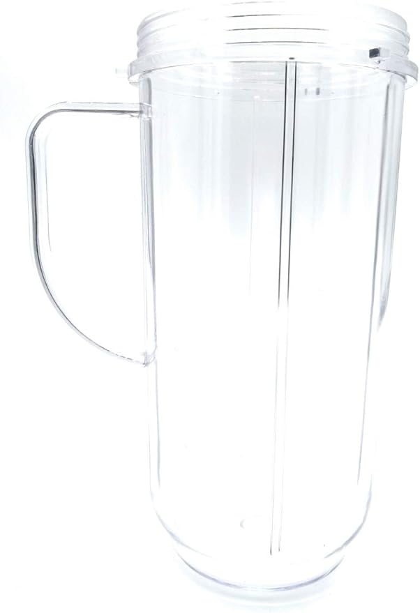 Blendin Replacement Cup with Flip Top To Go Lid - Blender Jar Accessories Compatible with Magic Bullet Blender MB-1001, MB-1001B, MBR-1101, MBR-1701, MBR-1702, MBR-0301 - 22oz Mugs (2 Pack)