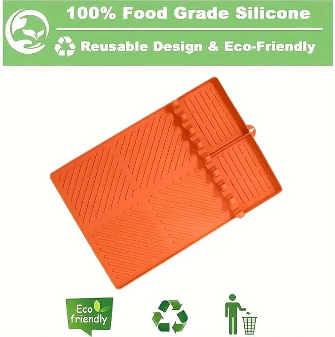 Emptycolor Silicone Grill Mat for Blackstone Griddle, Heat Resistant Non-Slip Griddle Mat for Outdoor Grill Cooking, Silicone Spatula Tool Mat for Blackstone Accessories with Drip Pad