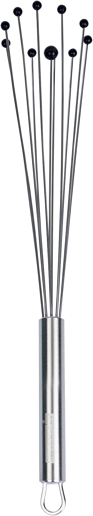 Restaurantware-German Standard 12.6 Inch Ball Whisk, 1 Kitchen Whisk With Silicone Balls - Ergonomic Handle, Dishwashable, Stainless Steel Manual Egg Beater, Durable, For Whisking, Stirring, Mixing