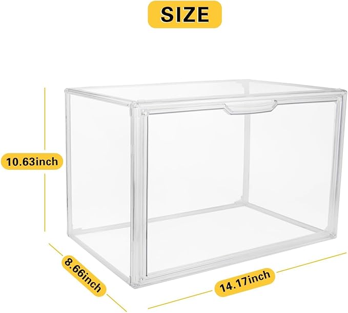 Clear Stackable Plastic Storage Bins with Lid (Clear-L-1 Pack)