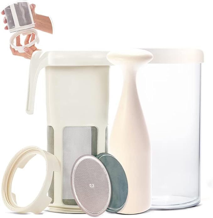 Vegan Milker MLSI - Plant Milk Maker for Homemade Nutmilk, Almond & More - Interchangeable Discs for Custom Emulsion & Creaminess, 1 Liter in 1 Minute - Recipe eBook