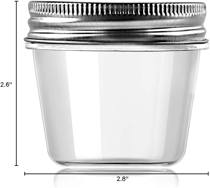 novelinks 4 oz Clear Plastic Jars with Screw-On Lids – Reusable Round Containers for Slime, Food, Spices, Crafts & Kitchen Organization – BPA-Free Storage Jars, 20 Pack