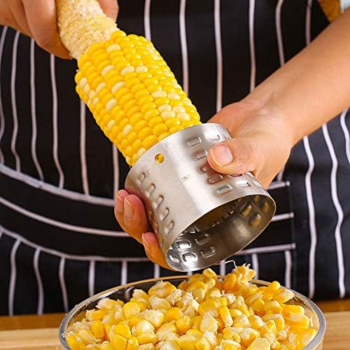 Corn Stripping Tool, Stainless Steel Corn Stripper Kernel Cutter with Grip, Easy to Remove Kernels from Fresh Corn