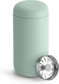 Fellow 12 oz Carter Move Travel Mug - Vacuum-Insulated Stainless Steel Travel Coffee Mug - Coffee Tumbler with Ceramic Interior and Splash Guard - Mint Chip