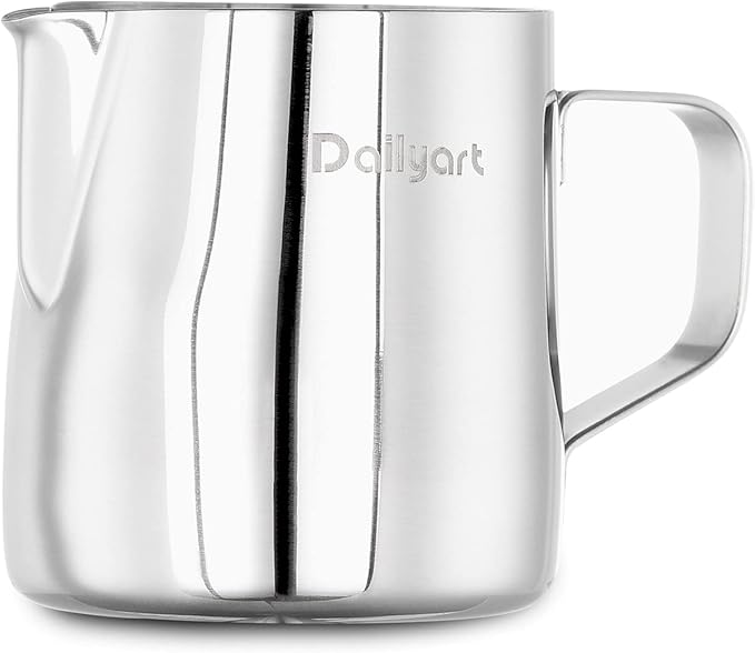 Milk Frothing Pitcher, Dailyart 6.8oz/200ml Milk Frother Cup 304 Stainless Steel Steaming Pitcher With Internal Scale, Espresso Accessories, Frother Pitchers For Espresso Machine Cappuccino Latte Art