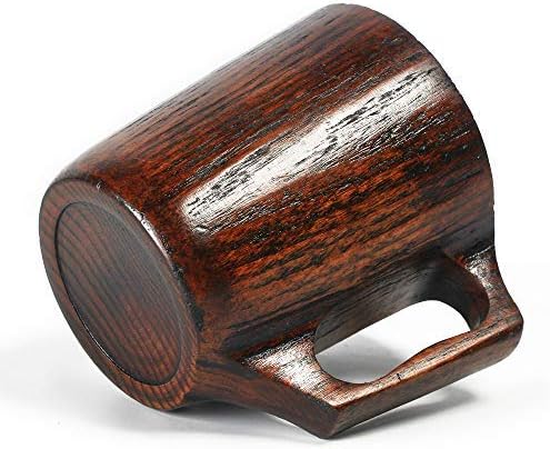 12 oz Handmade Wooden Coffee Mug Wood Outdoor Cool Man Cups Unique Camping Guys Tankard Vintage Beer Mugs Stein for Men Gift Unusual Rustic Coffee Tea Cup Fancy Manly Viking Mug
