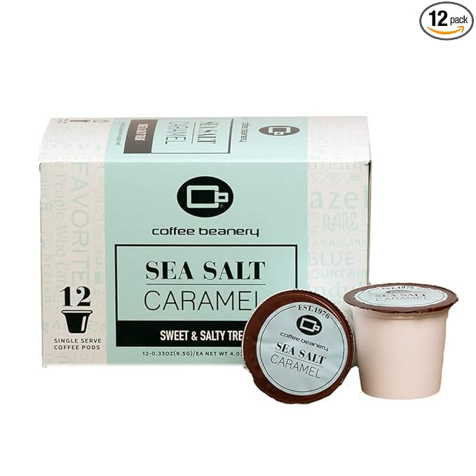 Sea Salt Caramel Coffee Pods by Coffee Beanery | 12ct Medium Roast Arbica Coffee